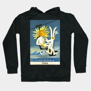 Le soleil fait du ski en France, Ski Poster Hoodie